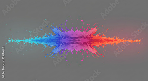 Vibrant Rainbow Paint Splash Explosion Colorful Liquid Dynamic 3D Render