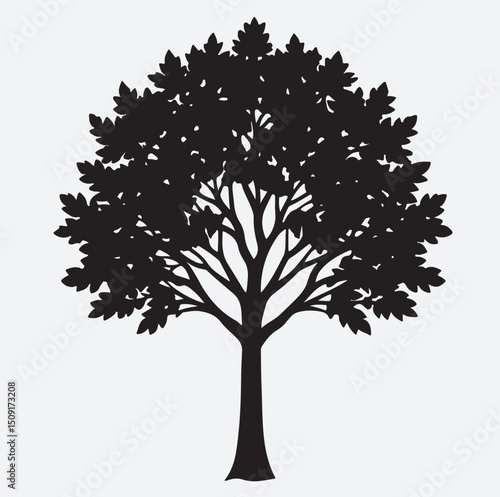 tree icon silhouette vector art illustration, vector tree silhouette