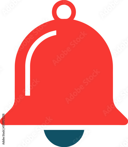 Minimal vector bell alert design for mobile notifications, alarms, and security apps