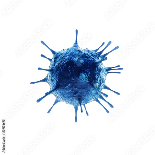 Cancer cell, isolated on a white background.