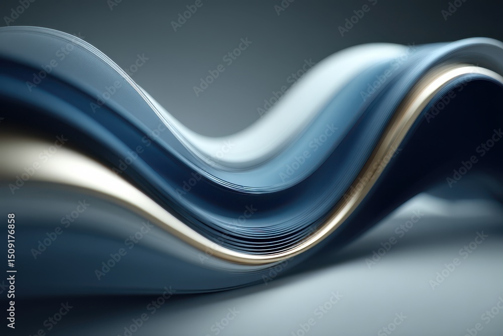 Obraz premium Abstract metallic wave design with a dynamic and futuristic appearance