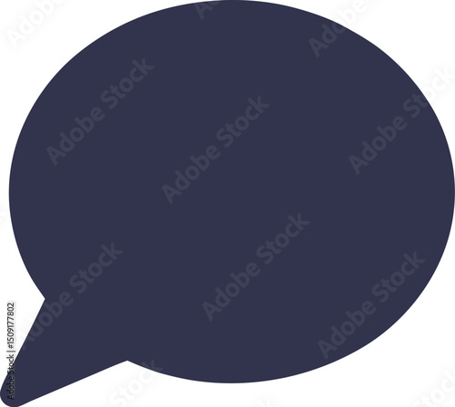 Simple speech bubble icon for user interaction, text message, or support chat
