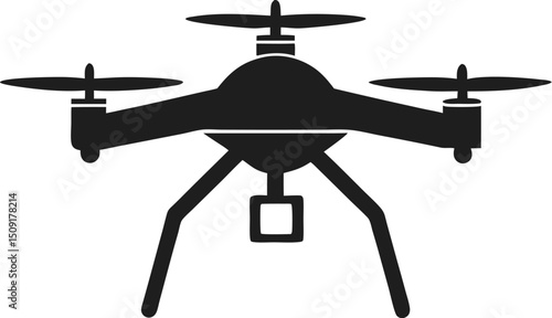 Flat drone vector design for air tech, GPS delivery, and smart control interfaces
