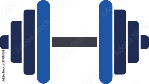 Flat dumbbell icon for fitness, gym, strength training, or exercise applications