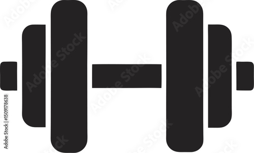 Vector dumbbell icon for workout, bodybuilding, health, and physical activity