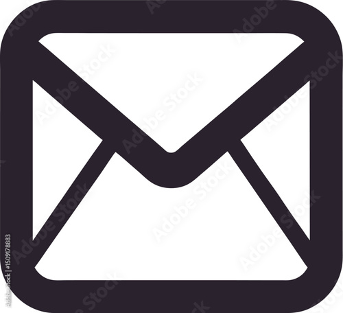 Minimal envelope mail icon in flat design for communication, messaging, or email tools