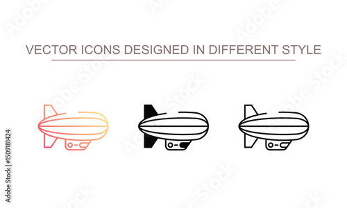 Zeppelin icon design with white background stock illustration