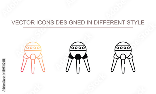 Sputnik icon design with white background stock illustration