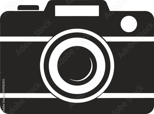 Camera lens vector icon for professional photography, photo editing, or digital media use