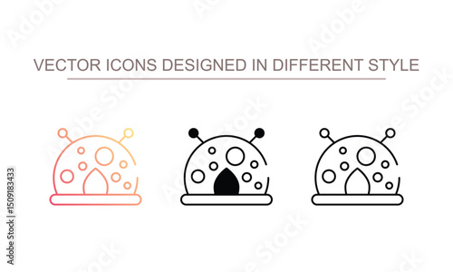 Mars Base icon design with white background stock illustration