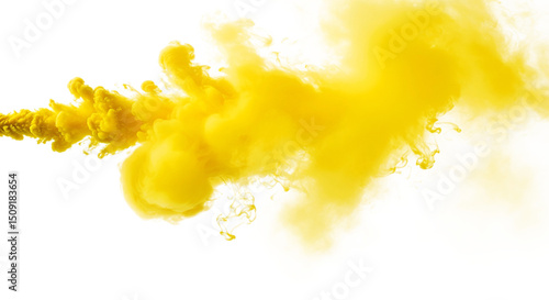 Dense cloud of thick yellow smoke with a moving effect