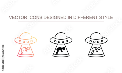Ufo Kidnapping icon design with white background stock illustration