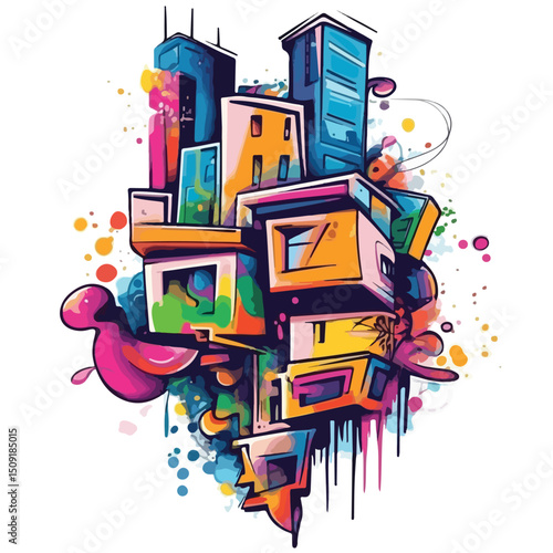 Innovative Urban Art and Graffiti Design Vector Illustration for Modern Concepts
