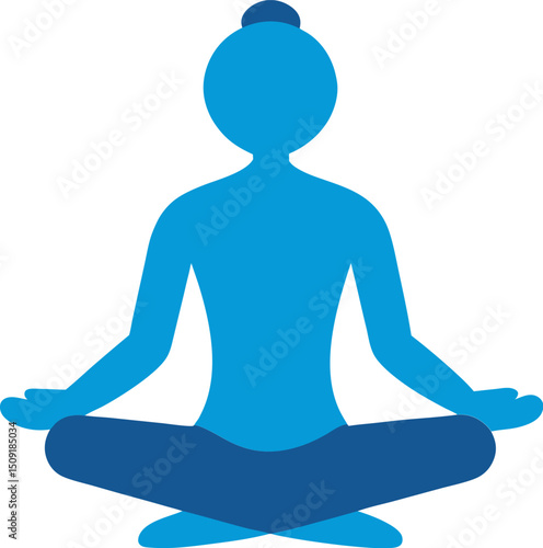 Seated yoga icon used for health routines, fitness content, or breathing exercise visuals