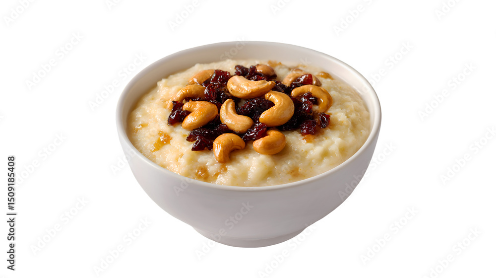 Creamy Oatmeal with Cashews and Raisins Delicious Breakfast Bowl Creamy Oatmeal with Cashews and Raisins Delicious Breakfast Bowl