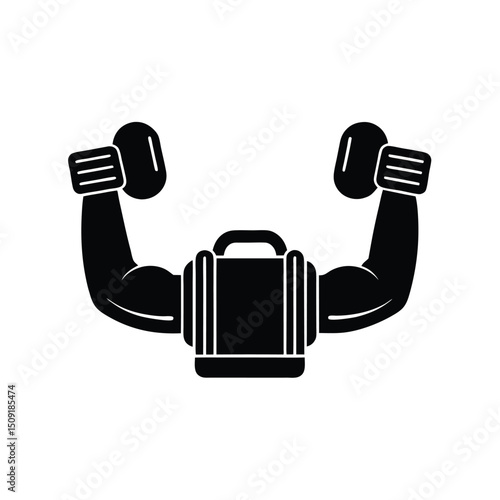 Arm Blaster Gym Bicep Isolation Gear Silhouette Vector Art Illustration