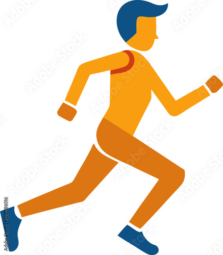 Sport runner icon used in marathon posters, athlete apps, or race event promotional visuals
