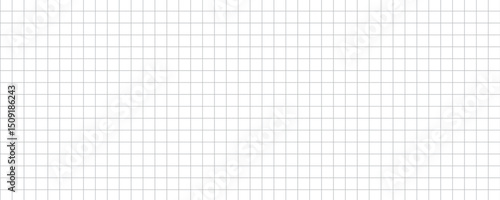 Seamless white gray grid pattern. Notebook, copybook, notepad paper sheet. Vector checkered design element. School, university, office sheets.