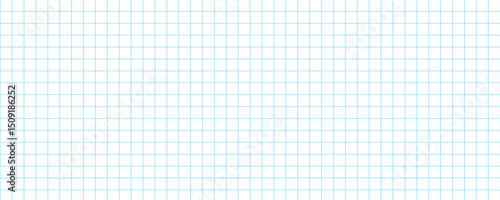 Seamless blue white grid pattern. Notebook, copybook, notepad paper sheet. Vector checkered design element. School, university, office sheets.