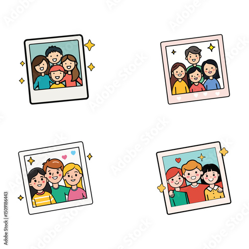 Cartoon Photo Frames of Friends and Family