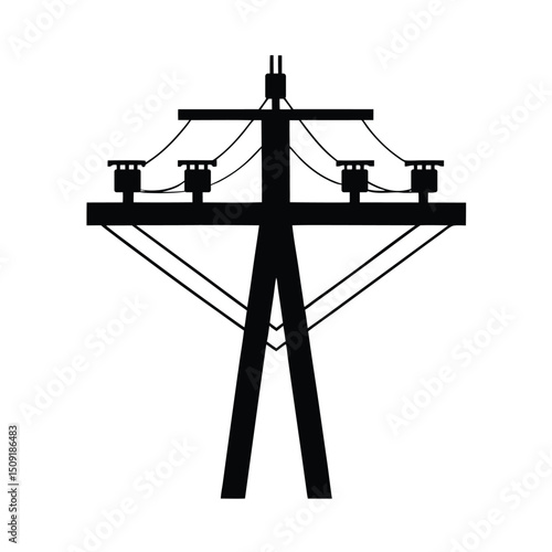 Cable Crossover Machine Gym Equipment Silhouette Vector Art Illustration