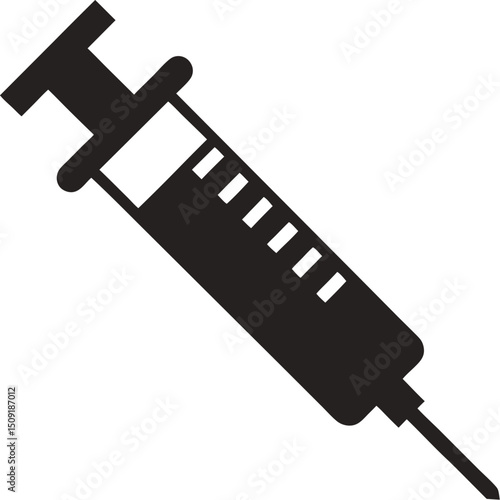 Medical syringe icon used for vaccine, immunization, or hospital-related graphic elements
