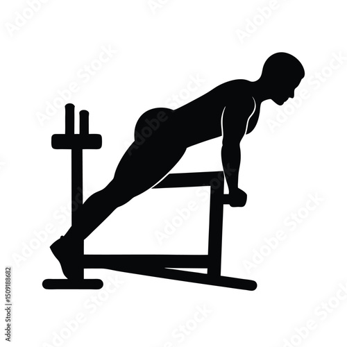 Glute Kickback Machine Leg Workout Gear Silhouette Vector Art Illustration