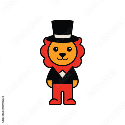 lion in a magicians hat vector