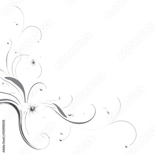Stylish floral divider with flowing lines, isolated to transparent background, vector style --raw --v 7.0 --p 537mr6h