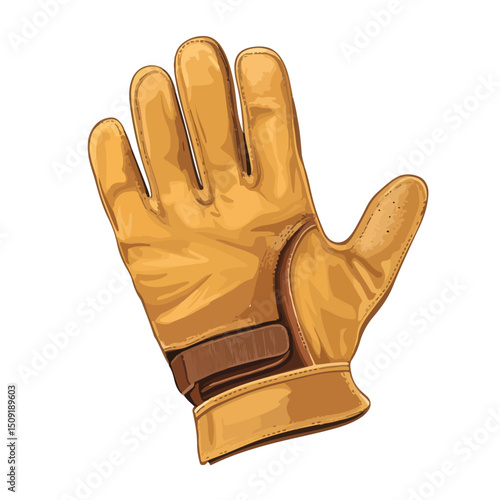 Professional Worker Glove Isolated Vector Illustration for Safety Equipment Campaigns