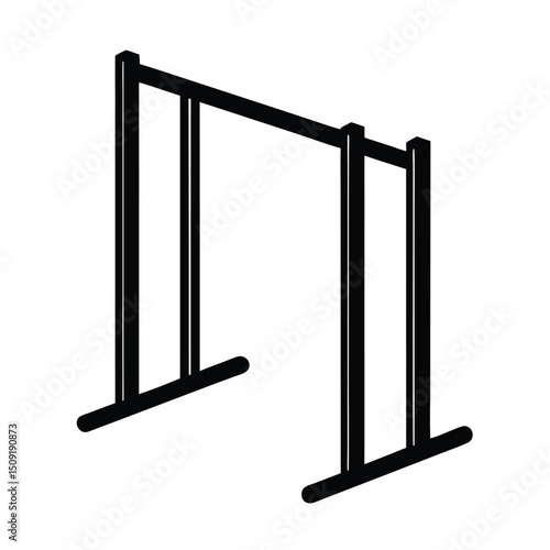 Parallettes Gymnastics Calisthenics Tools Silhouette Vector Art Illustration
