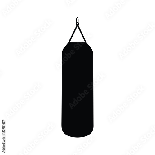 Punching Bag Combat Training Equipment Silhouette Vector Art Illustration