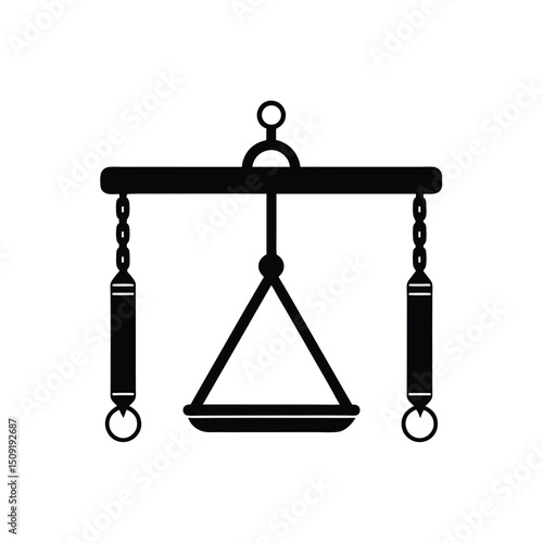 Trap Bar Weightlifting Equipment Tool Silhouette Vector Art Illustration