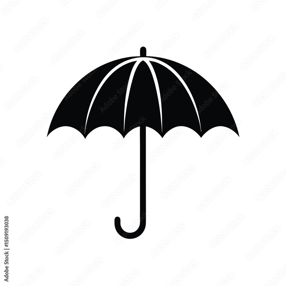 Umbrella Protection From Rain Outdoor Tool Silhouette Vector Art Illustration Umbrella Protection From Rain Outdoor Tool Silhouette Vector Art Illustration