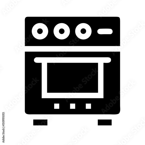 Kitchen Stove Pictogram – Cooking Appliance and Home Icon