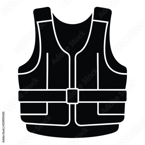 Weighted Vest Fitness Training Gear Silhouette Vector Art Illustration