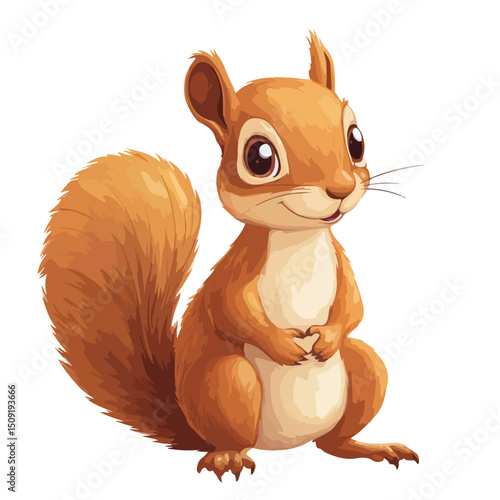 Cute Cartoon Squirrel Animal Vector Illustration for Designs