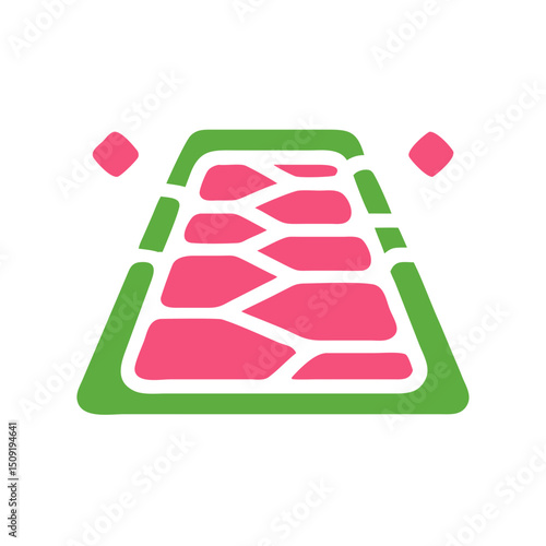 Stone path illustration with vibrant colors for garden concept  