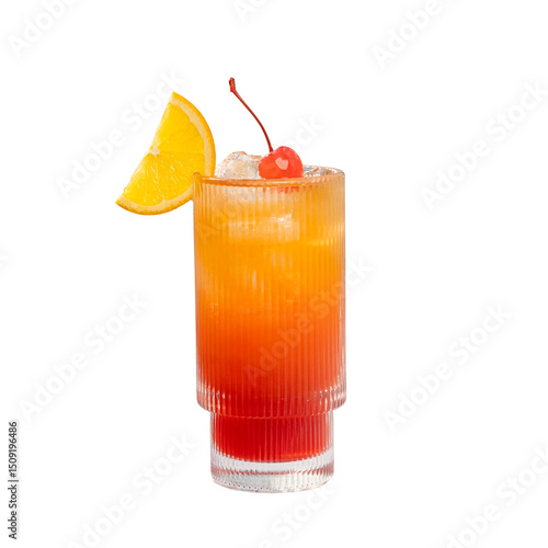 Sex on the beach cocktail on a Transparent PNG background 