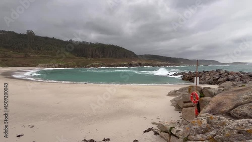 A Marosa Beach, Burela, Lugo, Galicia, Spain.