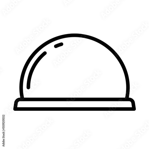 Simple containment dome icon for nuclear industry concept  
