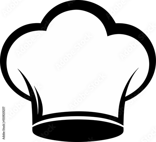 Classic chef's hat icon depicting culinary arts professionalism and food preparation symbolism