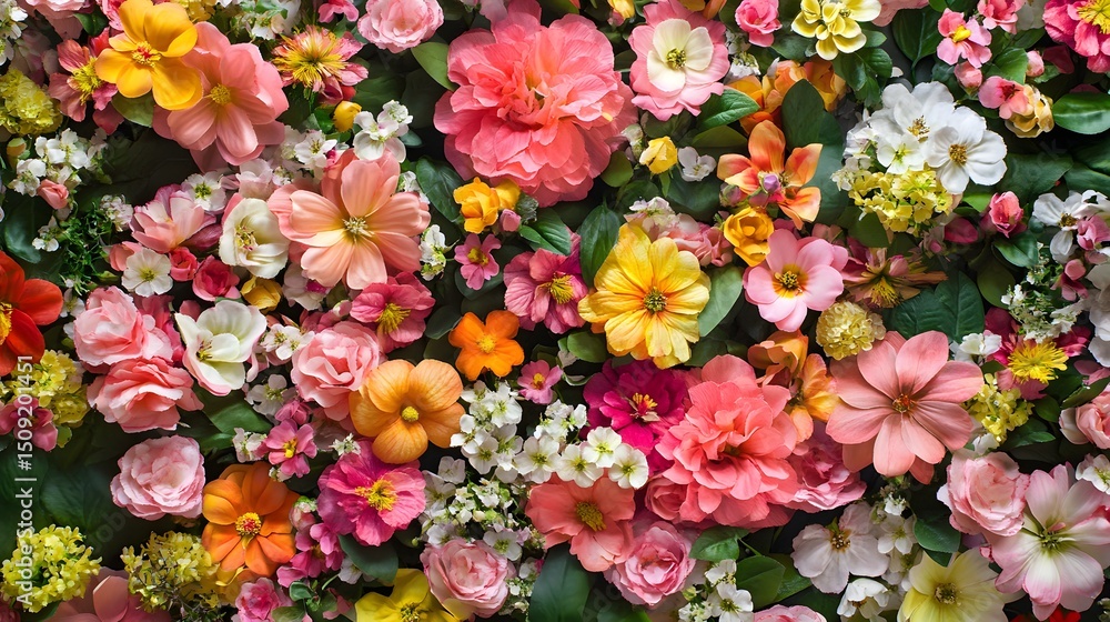 Vibrant floral arrangement of various blossoms. Vibrant floral arrangement of various blossoms.