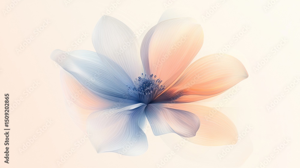 Naklejka premium Delicate floral design with soft color gradients.