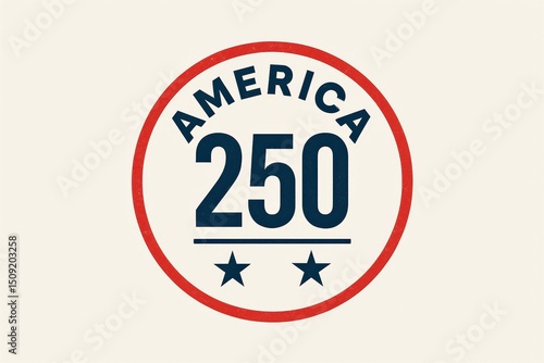 America 250 Emblem In Circular Badge Design