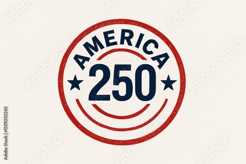 America 250 Badge With Star And Circle Frame