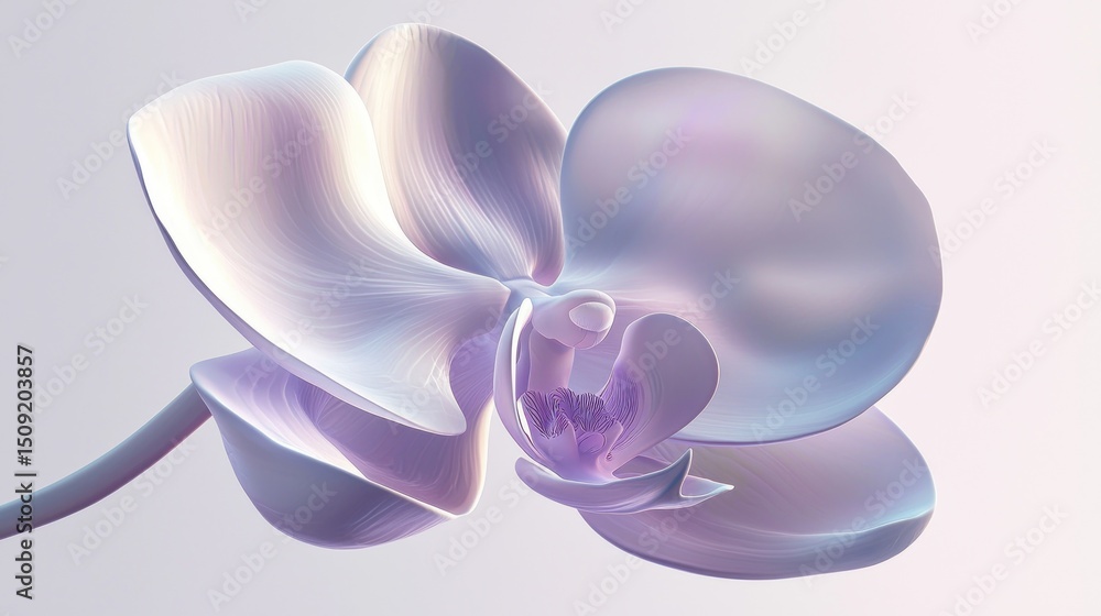 Fototapeta premium Delicate orchid blossom in a soft pastel hue.