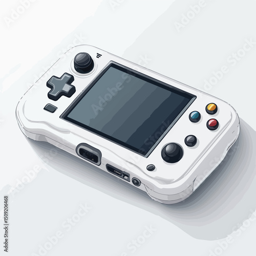Detailed Portable Video Game Console Vector Illustration for Gaming Graphics