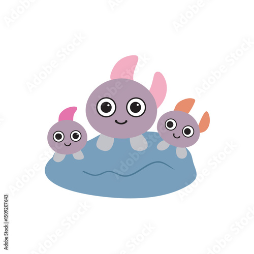 Cute Barnacle Family Clinging On Rock