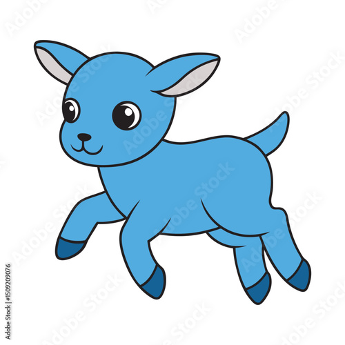 Playful Baby Goat Jumping With Joy